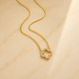 OW Crystal Clover Necklace – Necklace by Olluwa, 18k gold-plated stainless steel