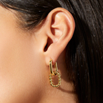 VINCI Earrings – Earrings by Olluwa, 18k gold-plated stainless steel, interlocking ring design detail