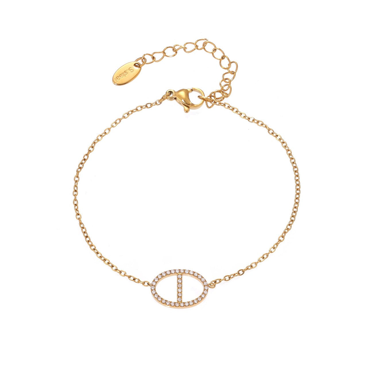 OW Emilie Bracelet – Bracelet by Olluwa, 18k gold-plated stainless steel, product flat lay