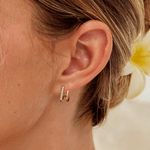 OW Alexia Earrings – Earrings by Olluwa, 18k gold-plated stainless steel, product flat lay