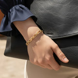 OW Luna Bracelet – Bracelet by Olluwa, 18k gold-plated stainless steel, close-up detail