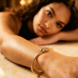 OW Classic Bracelet – Bracelet by Olluwa, 18k gold-plated stainless steel, styled on the wrist