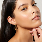 VINCI Earrings – Earrings by Olluwa, 18k gold-plated stainless steel, styled on the ear