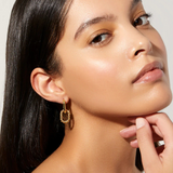 VINCI Earrings – Earrings by Olluwa, 18k gold-plated stainless steel, styled on the ear