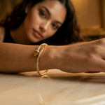 OW Love Bracelet – Bracelet by Olluwa, 18k gold-plated stainless steel, product packaging
