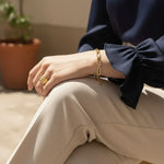 OW Luna Bracelet – Bracelet by Olluwa, 18k gold-plated stainless steel, styled on wrist