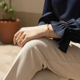 OW Luna Bracelet – Bracelet by Olluwa, 18k gold-plated stainless steel, styled on wrist