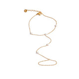 OW Mila Handchain – Bracelet by Olluwa, 18k gold-plated stainless steel, styled on wrist