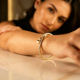OW Love Bracelet – Bracelet by Olluwa, 18k gold-plated stainless steel, side view