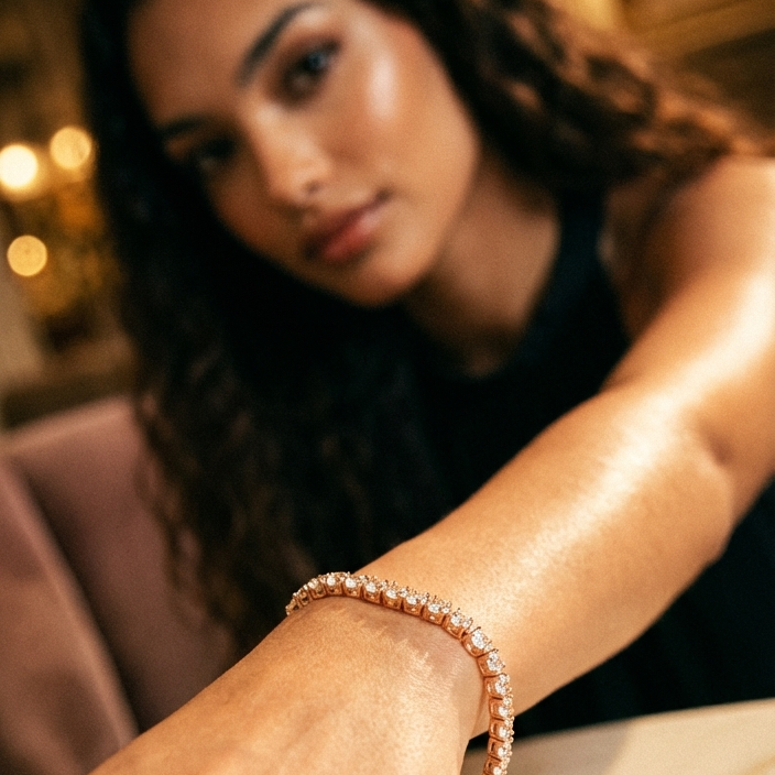 OW Heir Bracelet – Bracelet by Olluwa, 18k gold-plated stainless steel, lifestyle shot