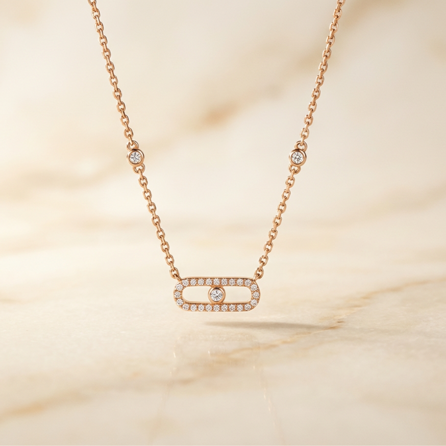 OW Atlas Necklace – Necklace by Olluwa, 18k gold-plated stainless steel, close-up detail