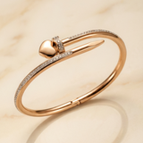 OW Love Bracelet – Bracelet by Olluwa, 18k gold-plated stainless steel, styled on wrist