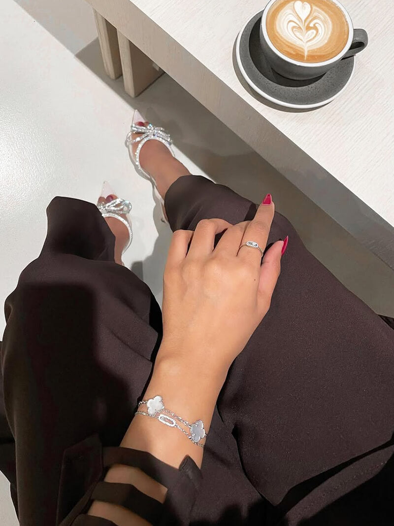 OW Atlas Bracelet – Bracelet by Olluwa, 18k gold-plated stainless steel, styled with layered bracelets