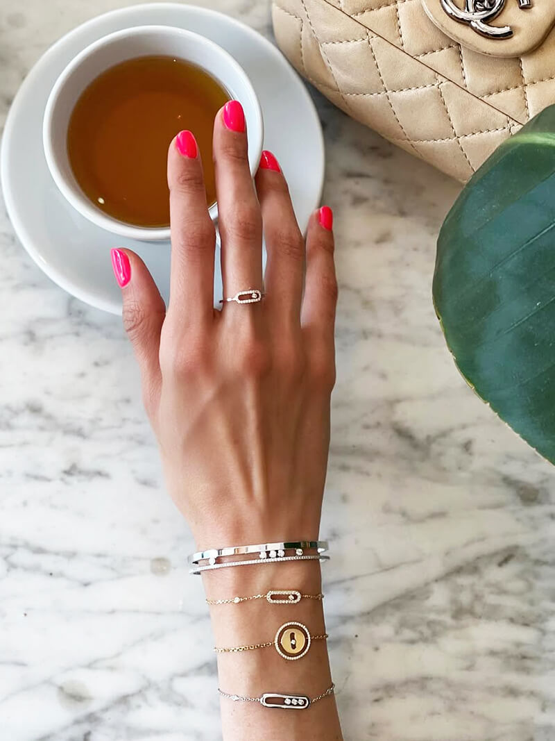 OW Atlas Bracelet – Bracelet by Olluwa, 18k gold-plated stainless steel, product flat lay