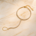OW Amira Handchain – Bracelet by Olluwa, 18k gold-plated stainless steel