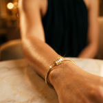 OW Classic Bracelet – Bracelet by Olluwa, 18k gold-plated stainless steel, lifestyle shot