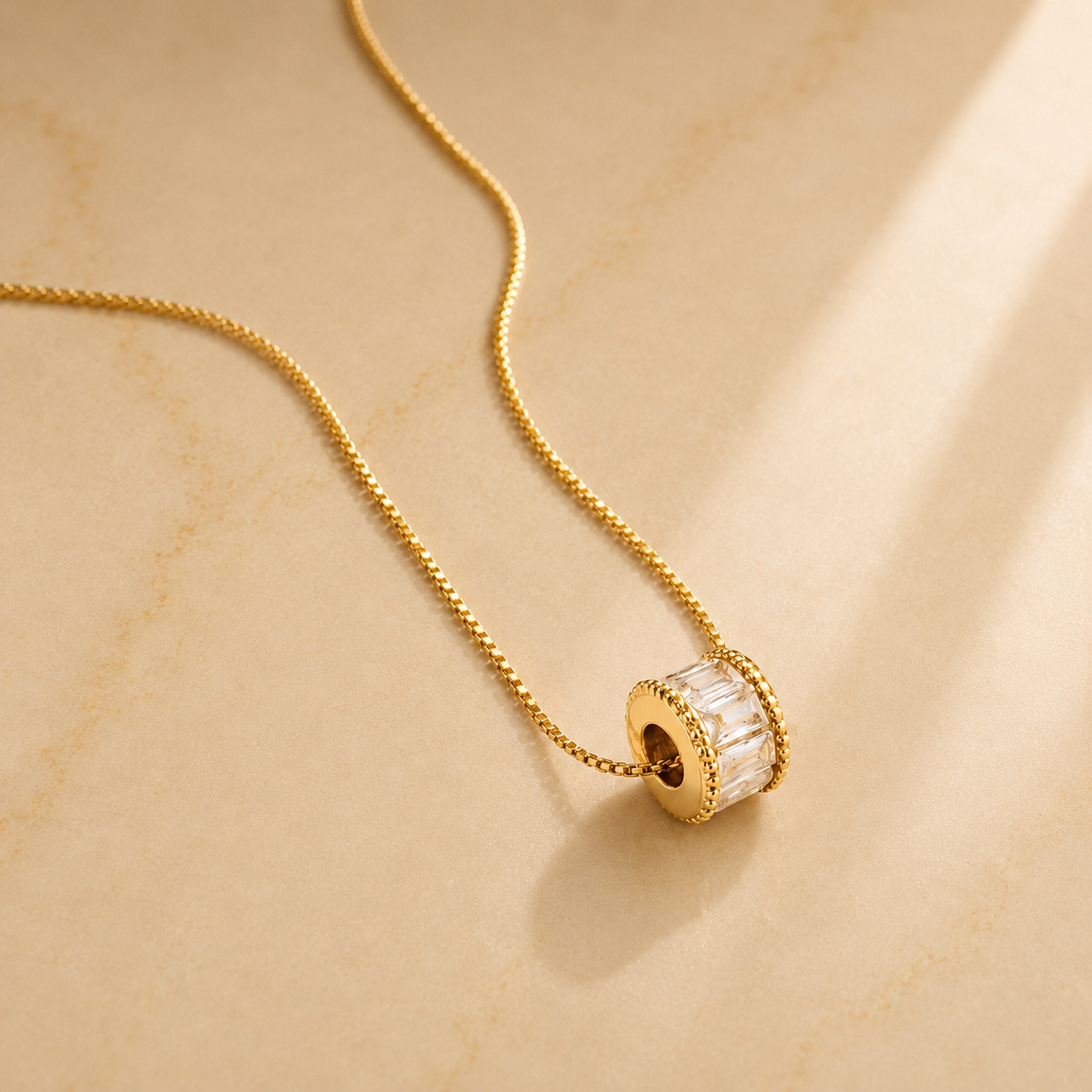 OW Lumielle Necklace – Necklace by Olluwa, 18k gold-plated stainless steel