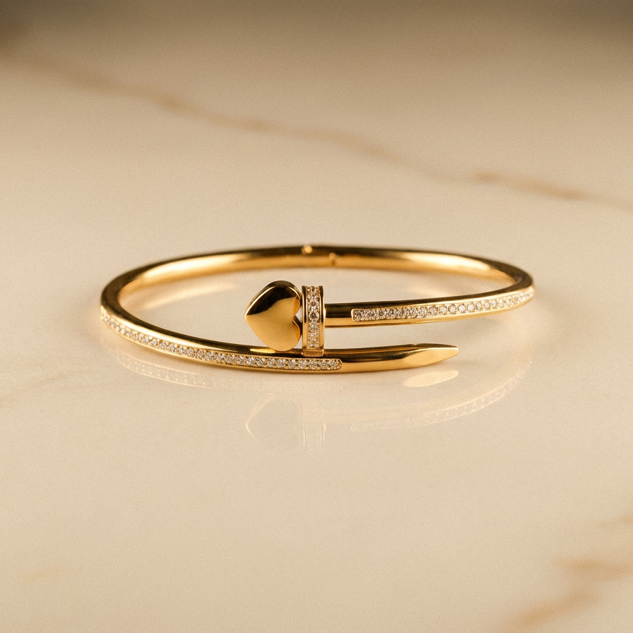 OW Love Bracelet – Bracelet by Olluwa, 18k gold-plated stainless steel