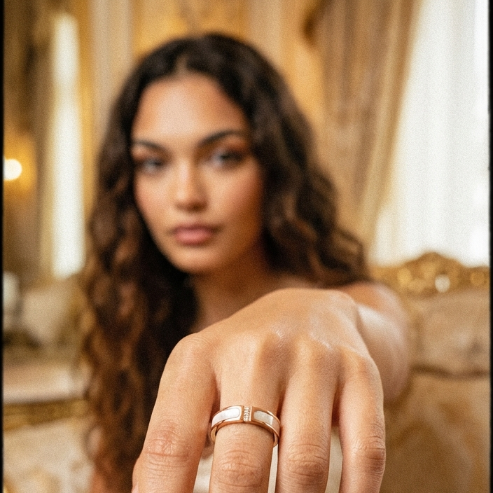 OW Iconic Ring – Ring by Olluwa, 18k gold-plated stainless steel, side view