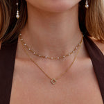 OW Crystal Clover Necklace – Necklace by Olluwa, 18k gold-plated stainless steel, clasp detail