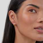OW Alexia Earrings – Earrings by Olluwa, 18k gold-plated stainless steel, styled on ear