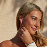 OW Small Love Earrings – Earrings by Olluwa, 18k gold-plated stainless steel, size scale
