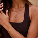 OW Shine Clover Bracelet – Bracelet by Olluwa, 18k gold-plated stainless steel, product flat lay