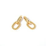 VINCI Earrings – Earrings by Olluwa, 18k gold-plated stainless steel, texture and finish detail