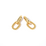 VINCI Earrings – Earrings by Olluwa, 18k gold-plated stainless steel, texture and finish detail