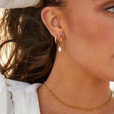 OW Solyn Earring – Earrings by Olluwa, 18k gold-plated stainless steel, styled on ear