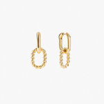VINCI Earrings – Earrings by Olluwa, 18k gold-plated stainless steel, close-up detail