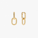 VINCI Earrings – Earrings by Olluwa, 18k gold-plated stainless steel, close-up detail