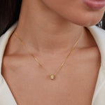 OW Lumielle Necklace – Necklace by Olluwa, 18k gold-plated stainless steel, styled on neck