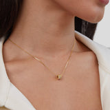 OW Lumielle Necklace – Necklace by Olluwa, 18k gold-plated stainless steel, angled view