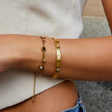 OW Olensya Bracelet – Bracelet by Olluwa, 18k gold-plated stainless steel, close-up detail