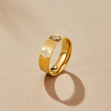 OW Olensya Ring – Ring by Olluwa, 18k gold-plated stainless steel, angled view
