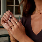 OW Olensya Ring – Ring by Olluwa, 18k gold-plated stainless steel, product flat lay