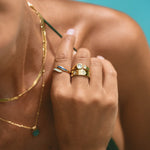OW Olensya Ring – Ring by Olluwa, 18k gold-plated stainless steel, close-up detail