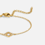 OW Crystal Clover Bracelet – Bracelet by Olluwa, 18k gold-plated stainless steel, styled on wrist