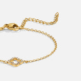 OW Crystal Clover Bracelet – Bracelet by Olluwa, 18k gold-plated stainless steel, styled on wrist