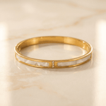 OW White Bracelet – Bracelet by Olluwa, 18k gold-plated stainless steel