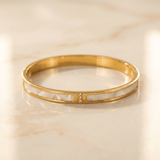 OW White Bracelet – Bracelet by Olluwa, 18k gold-plated stainless steel