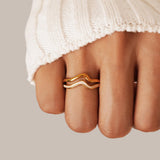 OW Savanahh Ring – Ring by Olluwa, 18k gold-plated stainless steel, styled on hand