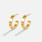 OW Small Love Earrings – Earrings by Olluwa, 18k gold-plated stainless steel, pair view