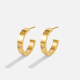 OW Small Love Earrings – Earrings by Olluwa, 18k gold-plated stainless steel, pair view